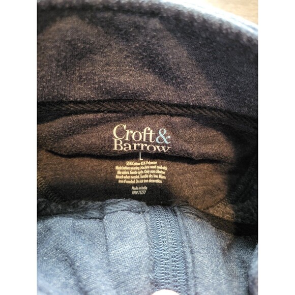 Croft and Borrow Fleece Sweatshirt Quarter Zip Pullover Mens Size Large - Picture 3 of 6